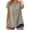 Khaki, variant on Womens Button Down Tunic Blouses Boho Lace Henley Neck Tops Summer Rolled Short Sleeve Shirts Red M