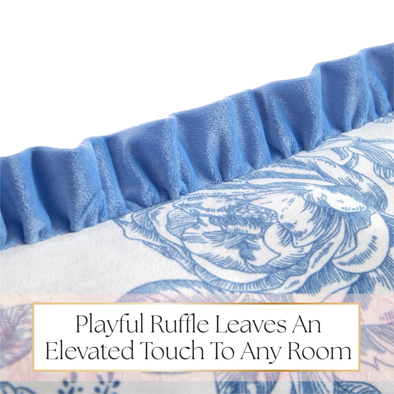 Urban Shop Petals and Pearls Mink Ruffle Body Pillow, Blue photo 5