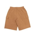 thumbnail image 4 of Mens Casual Shorts Solid Color Drawstring Elastic Waist Straight Leg Linen Cargo Shorts Summer Vacation Beach Shorts with Pockets, 4 of 7