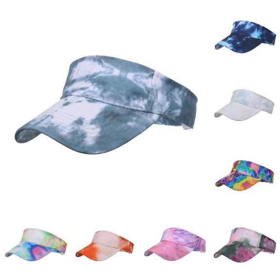 Gyujnb Unisex Adjustable Tie Dye Visor Cap for Beach Sports Daily Outdoor Casual Wear,One Size