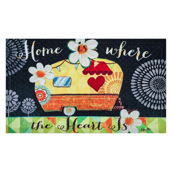 Evergreen Flag Home Heart Embossed Floor Mat