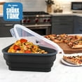 thumbnail image 7 of Pizza Pack® Reusable BPA-Free Silicone Storage Container with 5 Microwavable Trays, 4 Pack, Black, 7 of 7