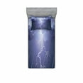 thumbnail image 2 of Ambesonne Grey Fitted Sheet & Pillow Sham Set, Thunderstorm Dark Clouds, Queen, Blue, 2 of 3