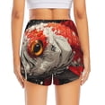 thumbnail image 4 of Uemuo Abstract Red Koi Fish Art Pattern Women's Athletic Shorts High Waisted Running Shorts with Liner Pockets Gym Elastic Workout Shorts-Medium, 4 of 9