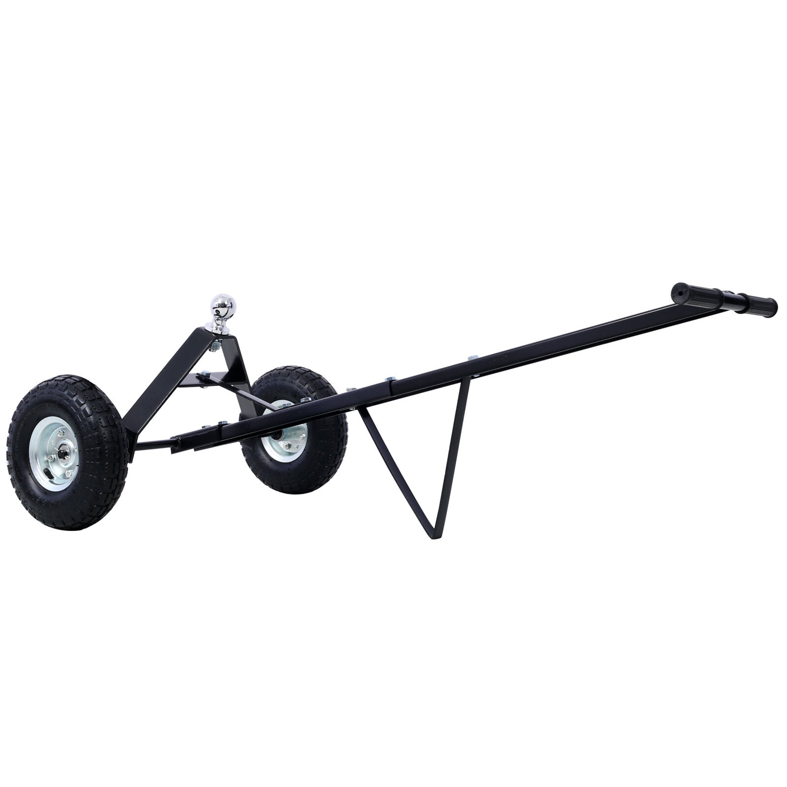 Trailer Dolly with Pneumatic Tires - 600 LB Capacity, 1-7/8" Hitch Ball, Heavy Duty Steel, Black, 47.6" L x 25.6" W x 15.6" H