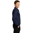 thumbnail image 3 of Sport-Tek ST657 Mens Long Sleeve Micropique Sport-Wick Polo T-Shirt, True Navy - Small, 3 of 6