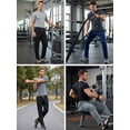 thumbnail image 6 of Xidunhg Men's Black Sweatpants, Grey Contrast Side Stripe, Quick Dry Straight Leg Gym Casual Pants with Zipper Pockets, 6 of 10