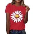 thumbnail image 2 of Busydd Womens T Shirts Crew Neck Short Sleeve Graphic Tees Casual Basic Summer Print T Shirts for Women 2XL, 2 of 7