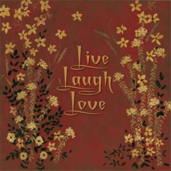 Stephanie Marrott& PDXSM262SMALL Affiche Stephanie Marrott Art Live-Laugh-Love Imprimée 44; 12 x 12 - Petite