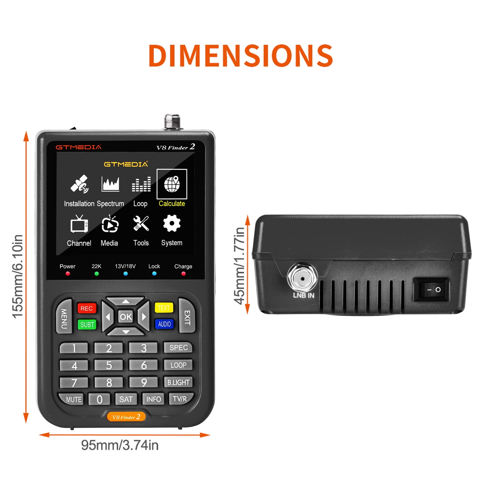 Buy GTMEDIA V8 Finder 2 TV Signal Finder Meter DVBS//S2X Signal Receiver 3.5inch LCD Dispaly H