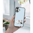 thumbnail image 5 of WIRESTER Shockproof Soft Rubber Cover Case for Apple iPhone 16 6.1" 2024, French Bulldog Dog Lying Down Looking Up On Pale Aqua Background, 5 of 5