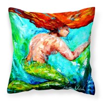 Carolines Treasures MW1200PW1414 Mermaids Heaven Canvas Fabric Decorative Pillow 14Hx14W multicolor