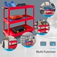 thumbnail image 2 of NUCHOICE Chariot Roulant à 3 Niveaux 330 lbs Hauteur Réglable Utilitaire Robuste avec 4 Roulettes Pivotantes, Chariot de Service Industriel pour Garage, Atelier, Entrepôt, Rangement de Cuisine Rouge, 2 of 7