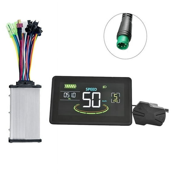 H6C Electric Bike LCD Display 24V-60V 36V 350W Sine Wave Controller Color Screen with USB UART for Electric Bike(5PIN)