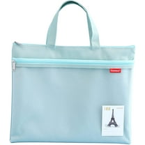 Pendancy Water-Repellent Double-Layer Zippered Pouch File Folder Organizer Travel Pouch Document Handbag (A4 Green)