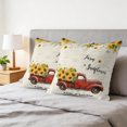 thumbnail image 6 of 16x16 Pillow Covers Set of 2, Sunflower Truck Square Throw Pillow Covers for Couch/Sofa/Living Room, Elegant Yellow Floral Summer Botanical Decorative Soft Pillowcases for Couch Throw Pillows, 6 of 9