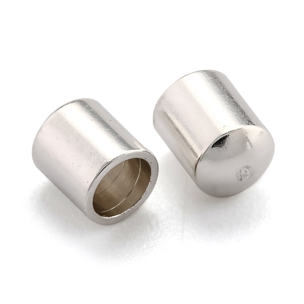 Brass Cord Ends End Caps Long-Lasting Plated 925 Sterling Silver Plated 5x4mm Inner Diameter: 3mm