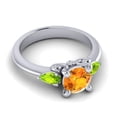 thumbnail image 3 of 2.50 T.C.W Round Cut Citrine & Peridot Gemstone Stylish Wedding Ring for Girls Solid 18K White Gold Size 9 by Diamond-Capitals, 3 of 8