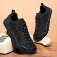 thumbnail image 3 of Men's Lace‑Up Low‑Top Hiking Trail Shoes, Synthetic Leather Upper Mesh Lining Square Toe Rugged Rubber Outsole Lightweight Footwear For Trekking Walking And Daily Outdoor Activities, 3 of 7