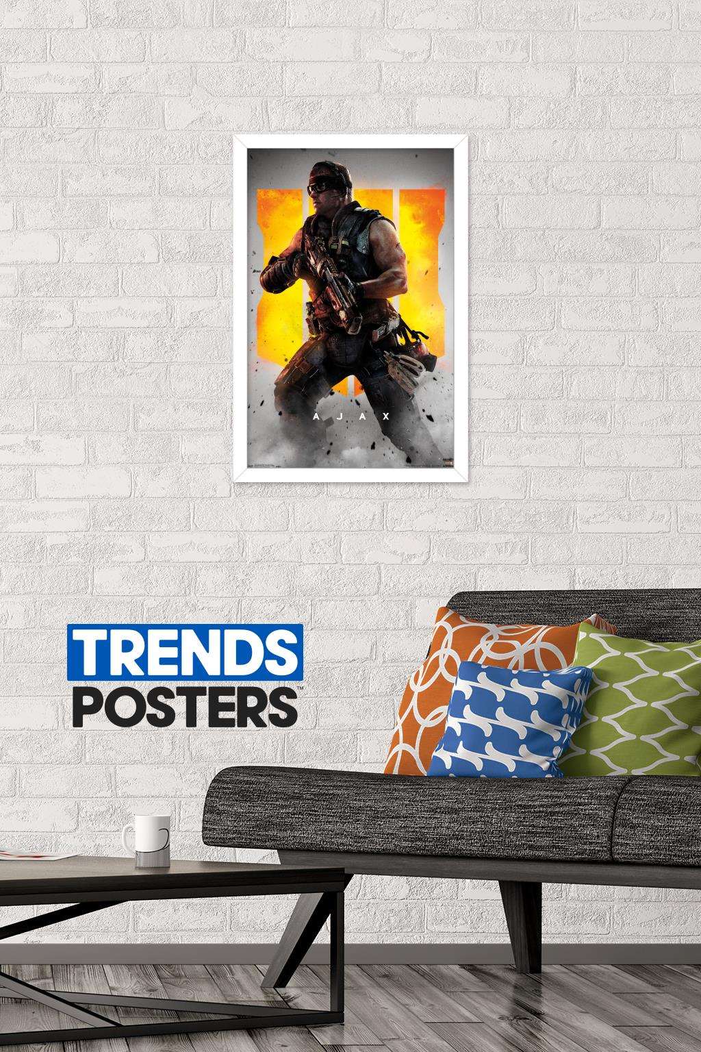 Call of Duty: Black Ops 4 - Ajax Key Art Wall Poster, 14.725" x 22.375", Framed