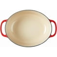 thumbnail image 3 of 7 Quart Enameled Cast Iron Oval Dutch Oven with Lid – Dual Handles – Oven Safe up to 500° F or on Stovetop - Use to Marinate, Cook, Bake, Refrigerate and Serve – Red, 3 of 4