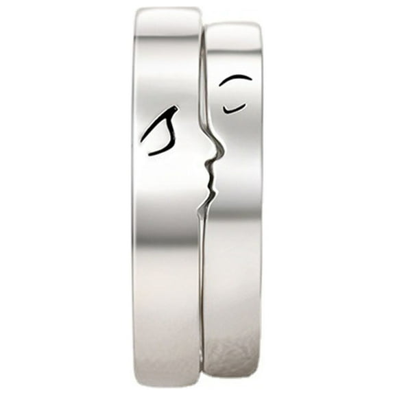 Fogun 2Pcs Kiss Matching Couple Friendship Lover Pair Adjustable Rings Set Lovers Jewelry for Women Men
