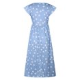 thumbnail image 7 of IROINNID Women's V-Neck A-Line Dress Fashion Casual Dot Printing Sleeveless Tie-in Waist Long Dress Full-Length Dress, 7 of 7