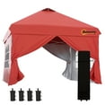 thumbnail image 1 of Outsunny 10' x 10' Pop Up Canopy Tent, Instant Sun Shelter, Red, 1 of 10