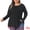 Black, variant on Women's Plus Pleated Blouses Crew Neck Soft T-Shirt 3X Navy Blue