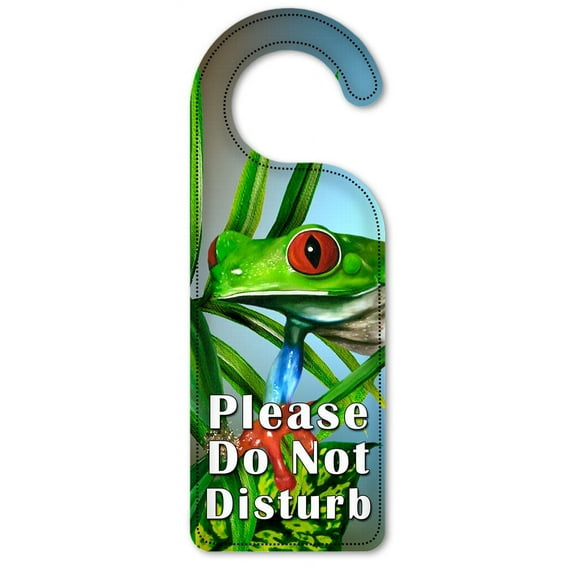 Do Not Disturb Door Knob Hanger Sign - Red Toe Tree Frog