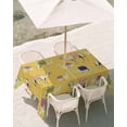 thumbnail image 3 of 60x120 Inch Outdoor Tablecloth with Umbrella Hole Zipper Rectangle Yellow Camels Rectangular Tablecloths Outside Waterproof Modern Watercolor Cute Funny Animals Patio Table Cover for Picnic Party, 3 of 8