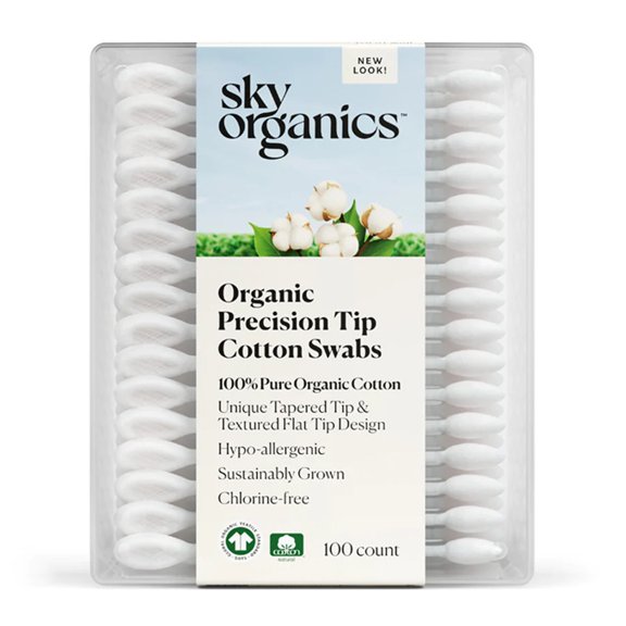 Sky Organics Organic Precision Tip Cotton Swabs, 100 Ea..