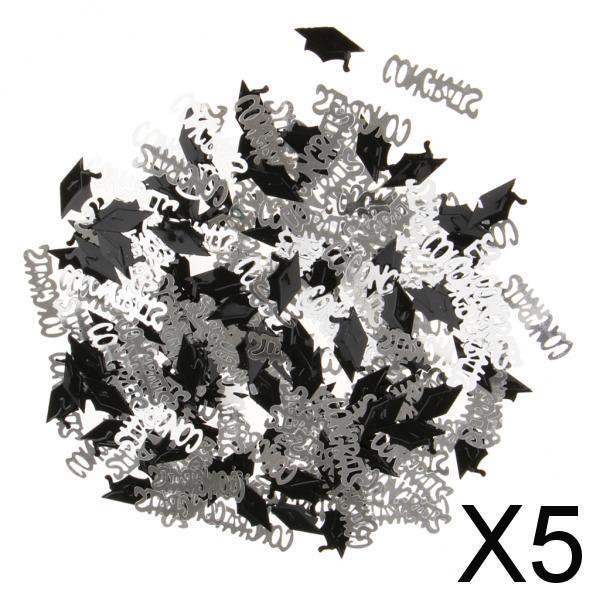 4xCongrats Scatter Table Confetti Decoración de fiesta de graduación escolar 5 piezas