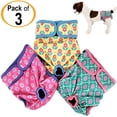 thumbnail image 4 of PACK of 3 Female Dog Diapers with 4 LAYERS of Absorbent Pads WATERPROOF Leak Proof Washable, 4 of 6