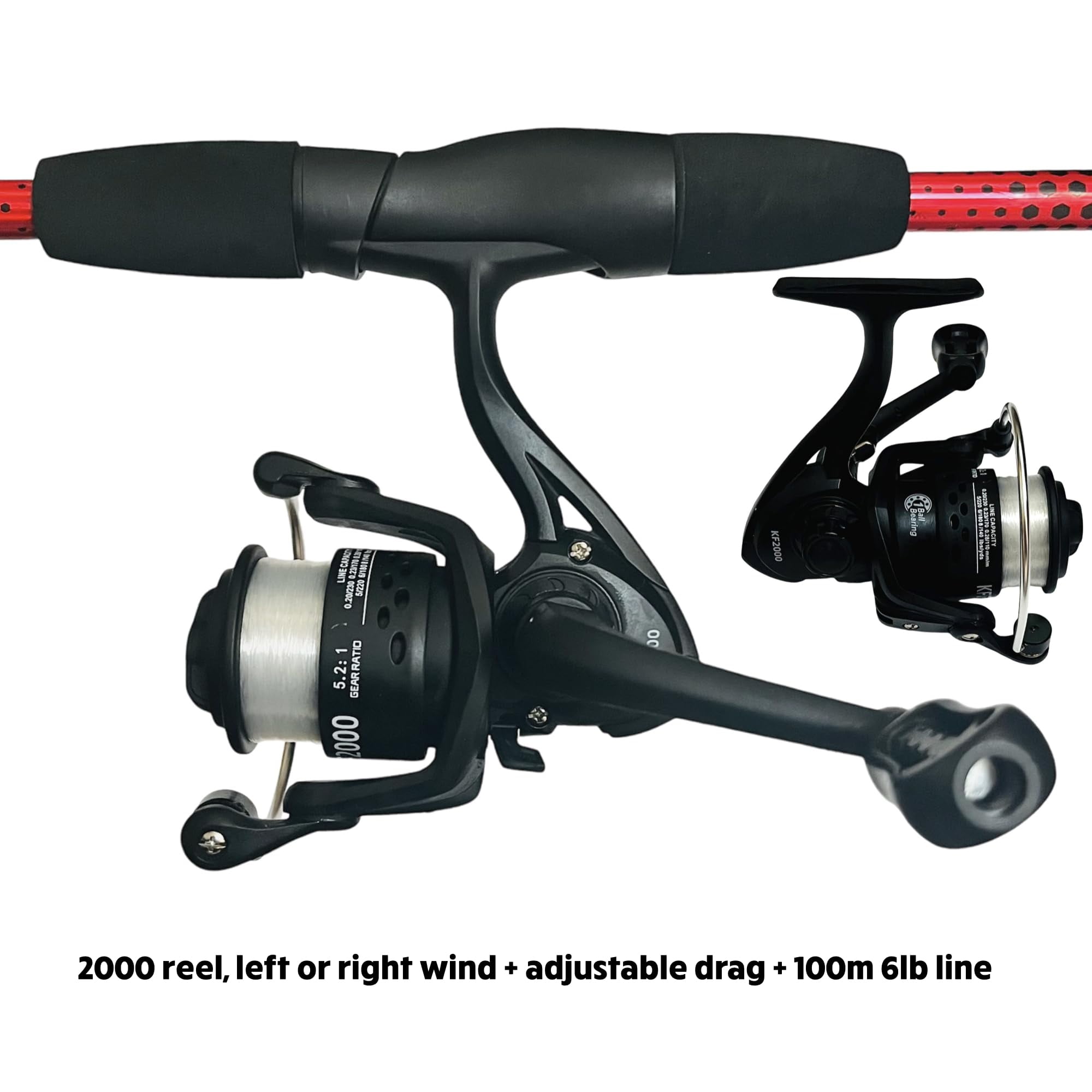 Rigged and Ready K-Fish Fishing Rod and Reel Combo Set with Line, Lures & Accessories + Angling Guide. 6ft Fish Pole Combination Saltwater freshwater (K-Fish Combination)