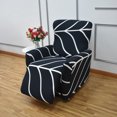 thumbnail image 3 of Jokapy Recliner Slipcover Stretch Printed Fabric Furniture Chair Cover, Black, 3 of 9