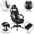 thumbnail image 4 of Flash Furniture Black Gaming Desk with Cup Holder/Headphone Hook/Monitor Stand & White Reclining Back/Arms Gaming Chair with Footrest, 4 of 12