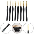 thumbnail image 4 of Flexible 8 Piece Knitting Tool Set Gold Crochet Hooks with Black Handles, 4 of 5