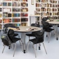 thumbnail image 2 of Romig Trek 48 in. Round Adjustable Classroom Table- Maple & 4 Andy 18 in. Stack Chairs- Black & Grey Base, 2 of 6