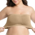 thumbnail image 5 of Byworldtasic Invisible Strapless Bandeau Bra for Women Seamless Non Padded Bras Wireless Push Up Bralettes, 5 of 10