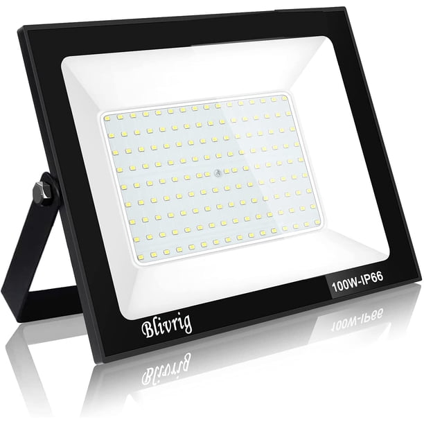 Foco LED para exteriores, 100 W, resistente al agua IP66, 10 000 LM, potente foco LED para exteriores, focos para jardín, garaje, patio, granero, jardín (blanco cálido, 100 W)