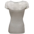 thumbnail image 2 of FashionOutfit Women's Lace Shoulder Short Sleeves Tops, 2 of 3