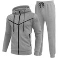 thumbnail image 4 of BXINGOHAI 2 Pieces Sweatsuits For Men Full Zip Up Tracksuits Drawstring Long Sleeve Hoodies Pullover Sweatshirts Elastic Waist Sweatpants 2024 Casual Daily Sets With Pocket Today Gray,XL, 4 of 5
