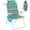 Orange & Green, variant on LAZY BUDDY 15.7'' Tall Backpack Beach Chair for Adults, Folding Beach Camping Chair with 5-Position with Storage Bag, Cup Holder & Cooler Pouch