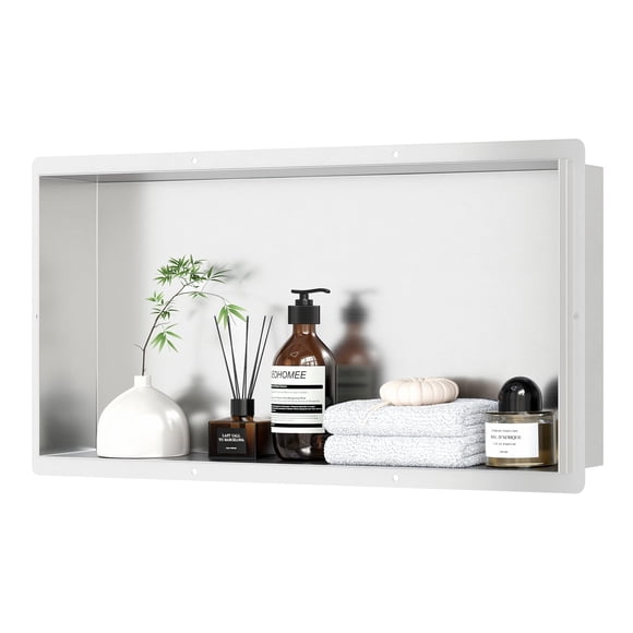 Neodrain Rimless Shower Niche Insert Storage Shelf Inner Size 24"" X 12"" X 4"" Stainless Steel Shower Wall Niche Tiled Recessed Niche Shower for Bathroom Storage Built-in Bathroom Shelf