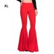 thumbnail image 2 of Qarigey Pantalones acampanados de cintura alta elegantes y cómodos, pantalones acampanados de algodón transpirables para mujer Prendas para la parte inferior del cuerpo rojo SG, 2 of 6