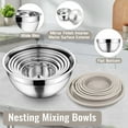 thumbnail image 3 of Mixing Bowls with Lids Set of 9, Vesteel Stainless Steel Mixing Bowl Metal Nesting Salad Bowls Attach with 3 Graters for Kitchen Grating/ Shredding, Size 4.6, 2.6, 2, 1.5, 1, 0.7 QT - Khaki, 3 of 8