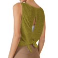 thumbnail image 2 of Workout Tank Tops Open Back Yoga Exercise Shirts Tie Back Athletic Clothes for Women Women's Casual Sleeveless Round Neck Tee Soft Breathable Athletic Wear for Sports and Daily Wear, Green M, 2 of 5