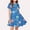 Sky Blue, variant on Spazoro Girls Midi Dresses, Ruffle Sleeve Jellyfish Print A-Line Crew Neck Casual Summer Dresses for Girls Dark Blue Size 5-6