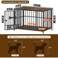 thumbnail image 5 of POAO 43" Dog Crate Furniture Foldable for Large Dogs (60-80 lbs), No Assembly Dog Kennel Indoor,Wooden Dog Cage with Adjustable Bowls &Name Tag, 5 of 7
